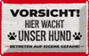 vianmo Blechschild 12x18 cm Vorsicht! Hier wacht uner Hund! Produktbild-Vorschau 1