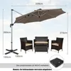 COSTWAY Sonnenschirm Ø 330cm, Ampelschirm mit Kurbel, um Produktbild-Vorschau 3