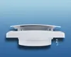A side view of a white ventilation fan against a gradient blue background. Produktbild-Vorschau