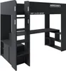 Hochbett - 90 x 200 cm - Schwarz - Weiß - mit Leiter Produktbild-Vorschau 7