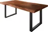 Esstisch 160 x 85 cm Akazie massiv nussbaum Baumkantentisch Produktbild-Vorschau 2
