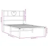 Möbel Bettgestell mit Kopfteil Metall Schwarz 80x200 cm - Produktbild-Vorschau 9
