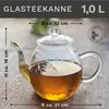Creano Glas-Teekanne 1,0l, 3-teiliger Teebereiter mit Produktbild-Vorschau 2