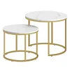 FORTENA Couchtisch Set 2tlg Rund, Marmor Look, mit goldenem Produktbild-Vorschau 13