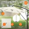 ML-Design Slunečník Ø 330 cm béžový hliníkový obdélníkový, Náhled obrázku produktu 2