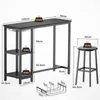 A diagram showing a bar table and stools with dimensions and weight capacities. Podgląd zdjęcia produktu