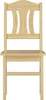 A front view of a wooden chair. Produktbild-Vorschau