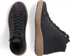 A top-down view of a pair of black high-top sneakers with brown soles. Produktbild-Vorschau