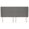 Kopfteil mit Ohren Dunkelgrau 203x23x118/128 cm Stoff Produktbild-Vorschau 3