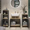 A modern bathroom vanity set with a sink, mirror, and storage cabinets. Náhled obrázku produktu