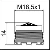 A technical drawing of a plumbing component with dimensions indicated. Produktbild-Vorschau