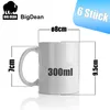 BigDean 6 Stück große Kaffeebecher weiß 300ml Produktbild-Vorschau 3