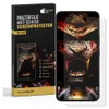 A product packaging for a screen protector with a graphic of a samurai mask on the screen. Produktbild-Vorschau