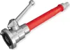 A fire hose nozzle with a red handle and silver metal components, isolated on a white background. Anteprima dell’immagine prodotto