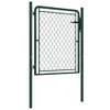 vidaXL Cancello da giardino in acciaio 100 x 75 cm Verde Anteprima dell’immagine prodotto 1