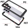 Exploded view of a phone case showing its layers and materials. Produktbild-Vorschau