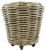 VAN DER LEEDEN DRYPOT® Rattan Pflanzkübel Grau auf Rollen Ø Produktbild-Vorschau 1