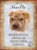 vianmo Holzschild 40x30 cm Shar Pei Hund Produktbild-Vorschau 1