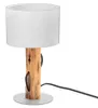 NOWA Tischleuchte Holz braun, weiß, Wippschalter am Kabel, Produktbild-Vorschau 4