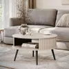 IVY Couchtisch Rund Beige, Ø76 cm, 44 cm Höhe, mit Produktbild-Vorschau 2