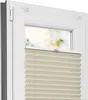 Estika Plissee ohne Bohren - 65x120 cm - Beige - Klemmfix Produktbild-Vorschau 1