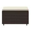vidaXL Gartenhocker mit Kissen 2 Stk. Braun Poly Rattan Produktbild-Vorschau 4