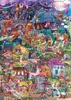 A whimsical, colorful town scene at night, filled with charming buildings, lights, and various characters. Náhľad obrázku produktu