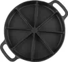 A top-down view of a black cast iron skillet with 8 wedge-shaped sections for baking. Produktbild-Vorschau