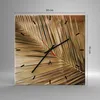 Wanduhr - Quadrat - Glasuhr - Blatt Gold Pflanze - 30x30cm Produktbild-Vorschau 3