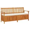 vidaXL Banc coffre avec coussin 170 cm bois massif acacia Voir les images du produit 7