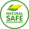 A circular green logo with a corn cob and leaves, and text that reads 'NATURAL SAFE BIODEGRADABLE'. Produktbild-Vorschau