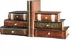 Vintage Holz-Buchstützen mit 6 Schubladen, 2-teiliges Set Produktbild-Vorschau 3
