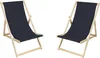 Set mit 2 Strandstuhl Strandliege Holz Liegestuhl Produktbild-Vorschau 1