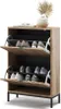 A shoe cabinet with two flip-down drawers, filled with shoes, on a white background. Náhľad obrázku produktu