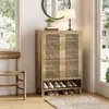 A shoe cabinet in a hallway next to a window and a chair. Produktbild-Vorschau