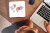 MuchoWow® Mauspad Mousepad Weltkarte - Rot - Grau 20x20 cm Produktbild-Vorschau 3