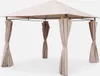 sweeek - Pavillon 3 x 3 m - Laube mit Vorhängen - Beige Produktbild-Vorschau 1