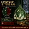 formano LED Deko Tropfen Winter Grün Timer Glas 16 cm Produktbild-Vorschau 3