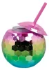 Discobole Gobelet avec paille multicolore arc-en-ciel 600 Voir les images du produit 2