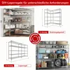 A collage of images showing different configurations and uses of metal shelving units. Voir les images du produit