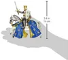 A toy knight on a horse with a shield and sword, with a ruler indicating size. Podgląd zdjęcia produktu