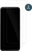Two screen protectors are shown laid over a black smartphone. Produktbild-Vorschau