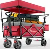 TRESKO® Bollerwagen Faltbar mit Dach Rot, Kühlfach & Produktbild-Vorschau 1
