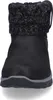 A front view of a black boot with a knitted cuff. Voir les images du produit