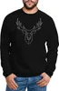 Herren Sweatshirt Pullover Hirsch Polygon Geweih Produktbild-Vorschau 1