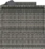 A close-up side view of a grey rattan sofa bed. Podgląd zdjęcia produktu