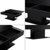 A collage of four images showing different angles and details of a black coffee table. Produktbild-Vorschau