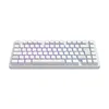 A white mechanical gaming keyboard is shown from a slightly elevated front-side angle against a white background. Náhľad obrázku produktu