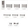 A collection of furniture items, likely modular components for a storage system, displayed against a white background with dimensions and labels. Produktbild-Vorschau