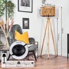 Obenetto Stehlampe mit Holzfuß und Schirm aus Bambus Produktbild-Vorschau 4